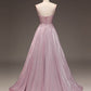 A-Linie Spaghettiträger Langes Glitzer Ballkleid fg5181
