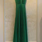 Green Long Pleated Prom Evening Dress     fg4881