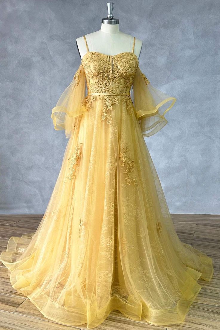 Träger Spitzenapplikationen A-Linie Abendkleid fg5011