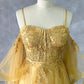 Träger Spitzenapplikationen A-Linie Abendkleid fg5011