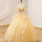 YELLOW BALL GOWN BEADED SWEET 16 DRESS, YELLOW LONG PROM DRESS FORMAL DRESS      fg5012