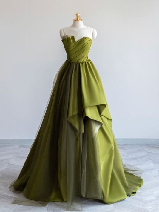 A-Line Off Shoulder Satin Long Prom Dress, Formal Dress       fg4691