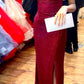 Dark red burgundy sparkly glitter prom dress evening dress      fg4920