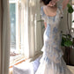 Sommer Neue Frauen Elegent Schlank Party Prom Print Rüschen Kleid Weibliche Mode Party Kleid fg5009