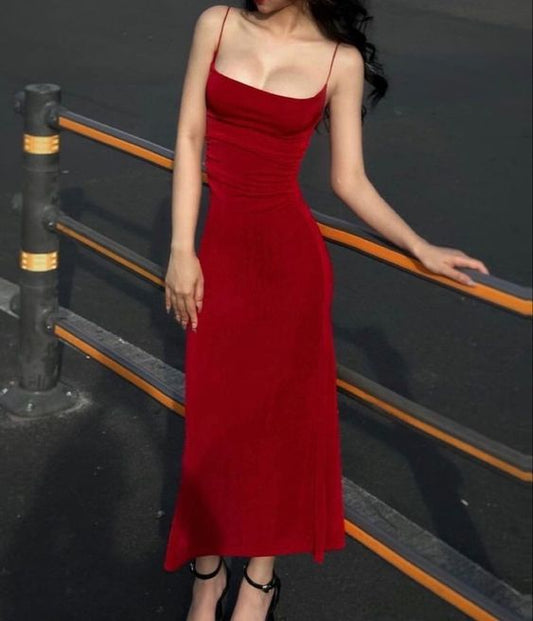 Robe de bal rouge sexy et simple, robe de soirée fg4573