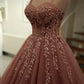 A-Linie Träger Tüll Ballkleid Geburtstagsparty Kleid Abendkleider für formelle Anlässe fg5236