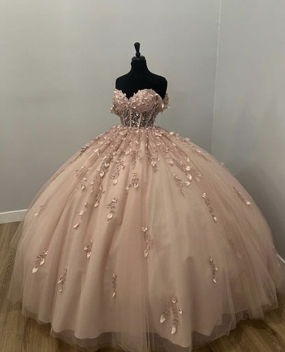 Unique Sleeveless Light Pink Ball Gown Prom Evening Formal Dress        fg4984