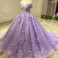 Tulle Ball Gown 3D Lace Appliques Dress     fg4463