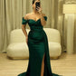 Long Mermaid Dark Green Satin Bridesmaid Dresses       fg4807