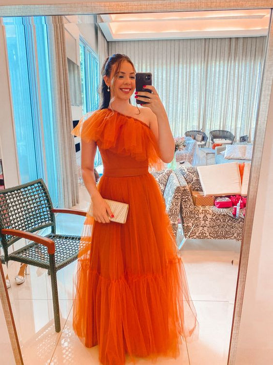 Damen Ballkleider, Orange Langes Sexy Abendkleid für formelle Anlässe fg4632