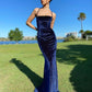 Vintage Navy Blue Prom Dress Sexy Mermaid 17th Birthday Outfits        fg4612