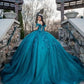 Princess Quinceanera Dresses Lace Applique Sweet 16 Dress Long Sleeves vestidos de 15 Ball Gown Prom Gowns     fg4216