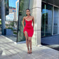 Red Homecoming Dress Short Party Gown   fg4150