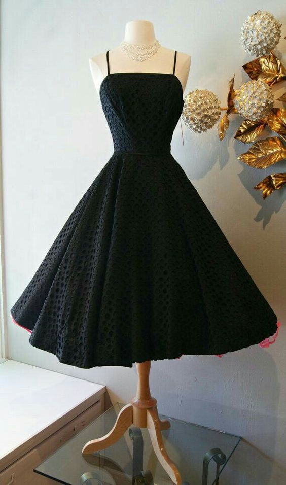 Black Vintage Cocktail Dresses Short Prom Dress     fg3517