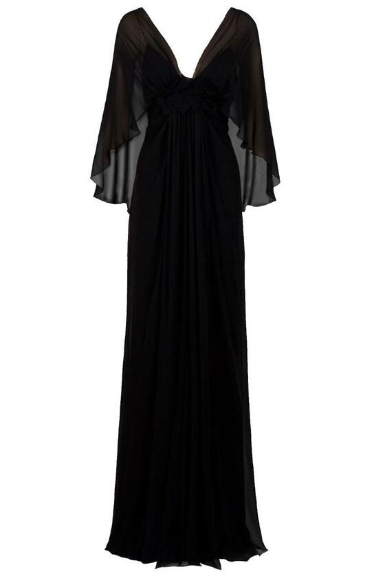 A Line Black V Neck Prom Dress      fg4041