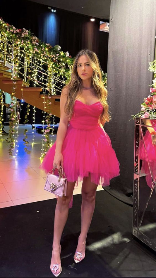Pink Short Prom Dress, Homecoming Dresses     fg3469