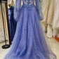 Off-the-Shoulder Sequins Applique Boning Long Prom Dress      fg3585