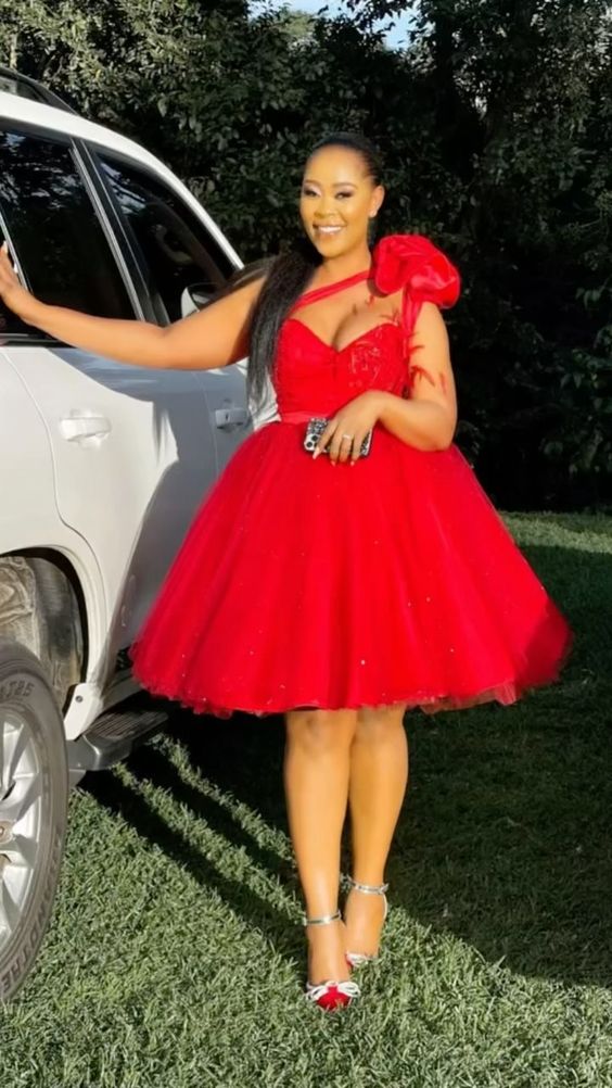 Red Short Party Gown Homecoming Dress    fg4068