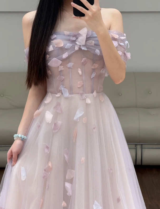 Off The Shoulder Tulle Prom Party Dress 19th Birthday Dress fg8618