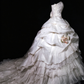 Strapless  Wedding Ball Gown with Ruffled Organza Skirt & 3D Florals fg8955