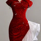 Meerjungfrau-Ballkleid mit schulterfreiem Schnitt und Pailletten, glitzernde Abendkleider fg5081