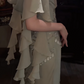Luxury Strapless 3D Floral Beaded Mesh Draped Satin Midi Evening Party Gown fg8752