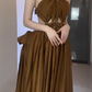 Halter Cutout Chiffon A-Line Evening Dress With Beaded Neckline fg8769