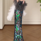 Strapless Floral Sequin Mesh Mermaid Long Evening Gown fg8797