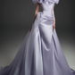 Off Shoulder 3D Floral Satin Mermaid Evening Gown With Detachable Train fg8823