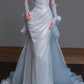 Strapless Ruched Sparkly Mermaid Evening Gown With Bow Train fg8835
