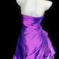 Strapless Ruched Iridescent Taffeta Short Dress With 3D Floral Hem fg8858