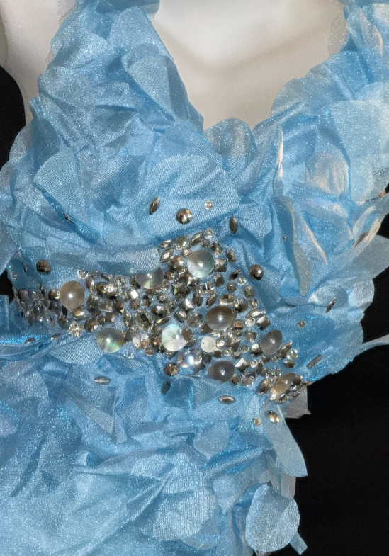 Halter 3D Floral Rhinestone Mermaid Glitter Evening Gown fg8859