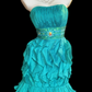 Strapless Beaded Waist Ruffled Chiffon Short Homecoming Dress fg8860
