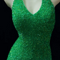 Halter V Neck Beaded Mermaid Chiffon Prom Dress fg8861