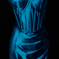 Strapless Sweetheart Corset Satin Mermaid Evening Gown, Peacock Blue Formal Dress fg8865