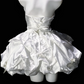 Strapless Bow Pearl Decor Satin Puffy Mini Homecoming Dress, White Short Formal Gown fg8869