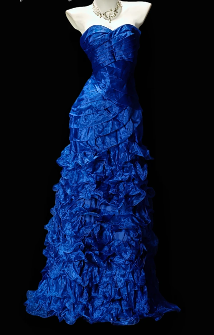 Sweetheart Strapless Ruffled Organza Mermaid Prom Dress fg8874