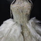 Halter Beaded Sequin Petal Tulle Short Homecoming Dress fg8880