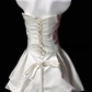 Strapless Pleated Satin Bubble Hem Short Homecoming Dress fg8885