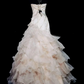 Strapless Beaded Ruffled Organza Mermaid Prom Gown fg8894