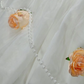 Strapless 3D Rose Pearl Lace Tulle Short Wedding Dress  fg8900