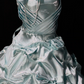 Strapless Ruched Bow Pearl Satin Ball Gown  fg8906