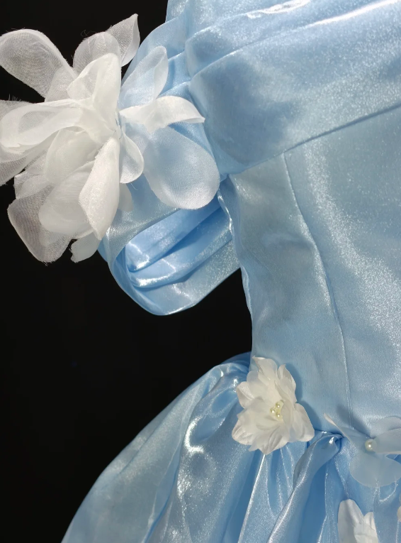 Off Shoulder 3D Floral Shiny Organza Short Bubble Party Dress  fg8902