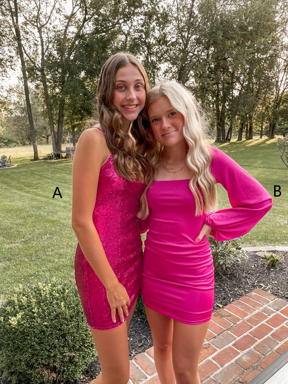 Hot Pink Homecoming Dress Short Prom Dress,Short Party Dress     fg3783
