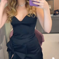 Elegant Black Homecoming Dress Short Birthday Outfit With Bowknot     fg6138
