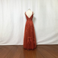 Ballkleid aus Tüll und Spitze in gebranntem Orange fg5060