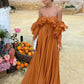 Classic Chiffon Evening Dresses Ruffles A Line Long Prom Gowns    fg7465