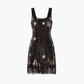 Sparkling Tassel Square Neck Star Sequin Open Back Homecoming Dress  fg8346