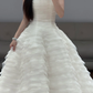 Ball Gown White Wedding Dress Tiered Wedding Gowns fg8700