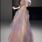 Gradient Pink Lilac Tulle Prom Party Dress Evening Dress Birthday Outfit fg8686